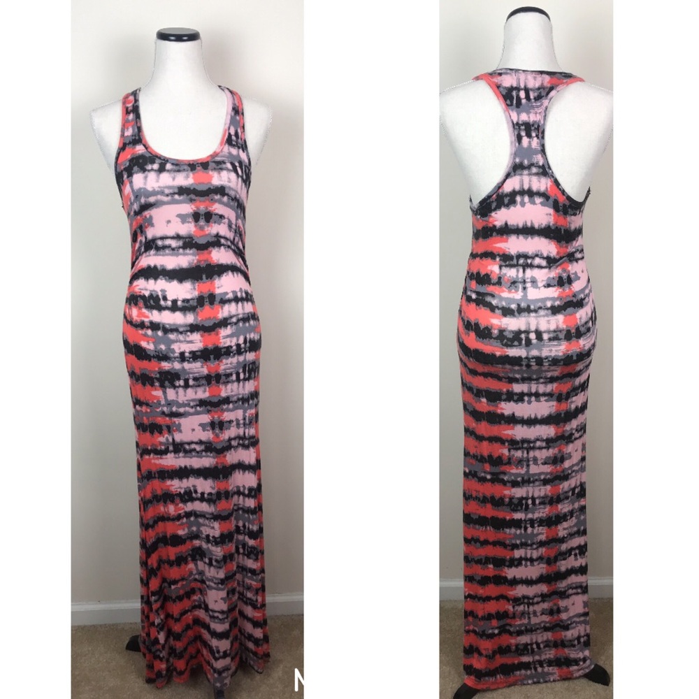 Racerback sunglass tie dye print maxi dress